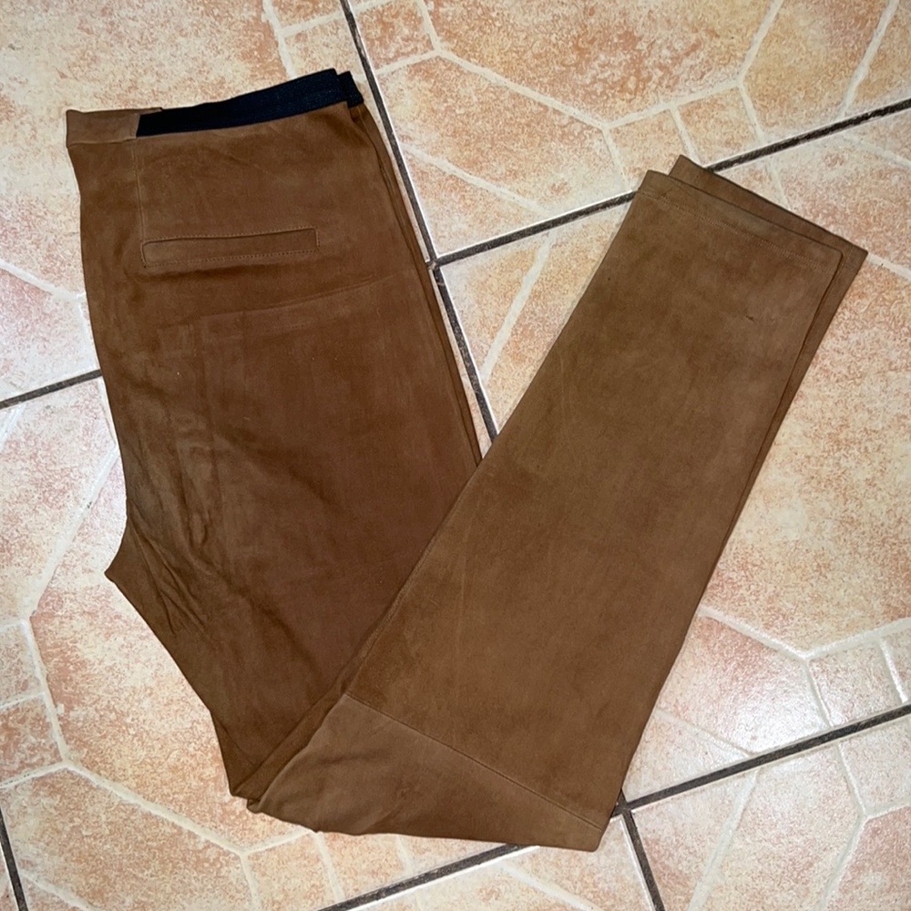 NWOT NEIMAN MARCUS Leather Straight-Leg Ponte Trousers